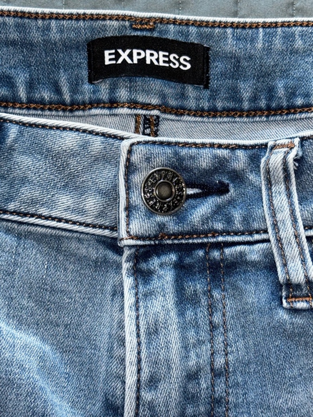 Express Jeans Mens Conscious Edit Blue Denim Stretch Light Wash Size 31 x 30 - Picture 6 of 12